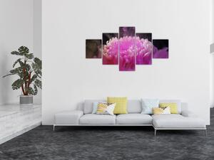 Obraz kwiatu w różowym dymie (125x70 cm)