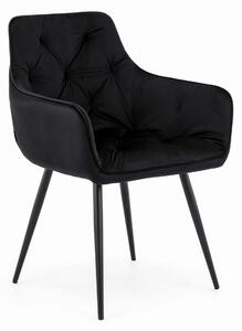 EMWOmeble Krzesło tapicerowane DC-0084-3 czarny welur, czarne nogi