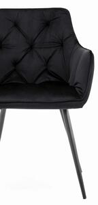 MebleMWM Krzesło tapicerowane DC0084-3 czarne / nogi czarne