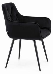 MebleMWM Krzesło tapicerowane DC0084-3 czarne / nogi czarne