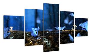 Obraz niebieskich motyli (125x70 cm)