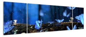 Obraz niebieskich motyli (170x50 cm)