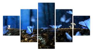 Obraz niebieskich motyli (125x70 cm)