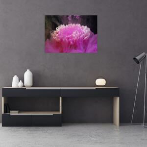 Obraz kwiatu w różowym dymie (70x50 cm)