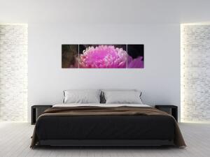 Obraz kwiatu w różowym dymie (170x50 cm)