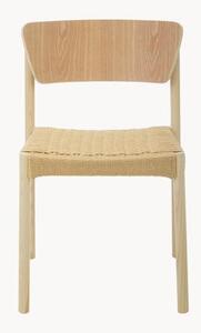 Krzesło z drewna z rattanowym siedziskiem Danny, 2 szt