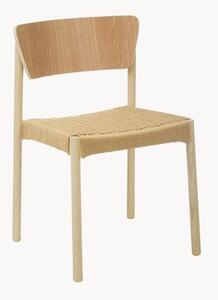Krzesło z drewna z rattanowym siedziskiem Danny, 2 szt