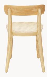 Krzesło z drewna naturalnego z plecionką wiedeńską Richie, 2 szt
