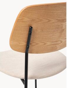 Krzesło z drewna z tapicerowanym siedziskiem Nadja, 2 szt