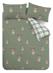Zielona pościel dwuosobowa 200x200 cm Stag Check – Catherine Lansfield