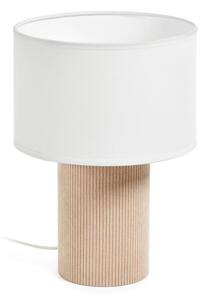 Biało-beżowa lampa stołowa z tekstylnym kloszem (wysokość 29 cm) Bianella – Kave Home