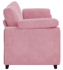 Sofa 3-osobowa, rÃ³Å¼owa, 220x77x82 cm, aksamit