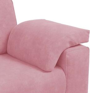 Sofa 3-osobowa, rÃ³Å¼owa, 220x77x82 cm, aksamit
