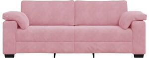 Sofa 3-osobowa, rÃ³Å¼owa, 220x77x82 cm, aksamit