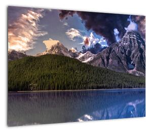 Obraz jeziora i gór (70x50 cm)