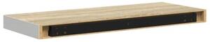 Półki ścienne, 4 szt., kolor dębu i biel, 60x23,5x3,8 cm, mdf