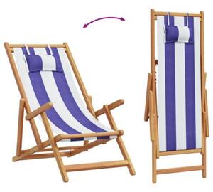 Składane krzesła plażowe, 2 szt., niebiesko-białe