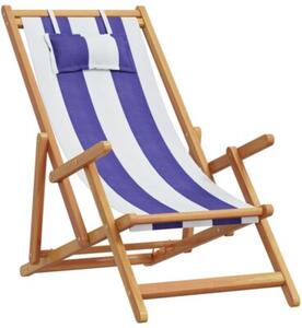 Składane krzesła plażowe, 2 szt., niebiesko-białe