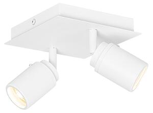 Inteligentny reflektor łazienkowy biały kwadratowy 2-punktowy IP44 z 2 Wifi GU10 50mm - Ducha