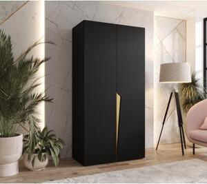 Szafa uchylna otwierana Piano 1 100 wys. 202 cm czarny + u. zÅoty