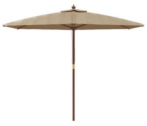 Parasol ogrodowy na drewnianym słupku, kolor taupe, 299x240 cm