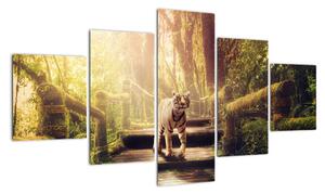 Obraz tygrysa w dżungli (125x70 cm)