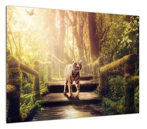 Obraz tygrysa w dżungli (70x50 cm)