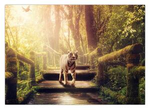Obraz tygrysa w dżungli (70x50 cm)
