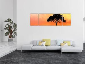 Obraz drzewa o zachodzie słońca (170x50 cm)