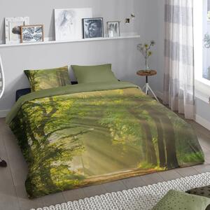 Good Morning Zestaw pościeli WOODS, 140 x 200/220 cm, zielony