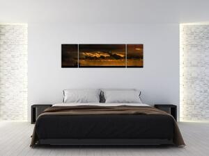 Obraz żaglówki o zachodzie słońca (170x50 cm)