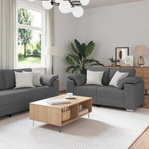 Sofa 3 szt. ciemnoszary tkanina lniana