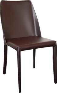 Ciemnobrązowe krzesło Fink z regenerowanej skóry