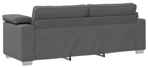 Sofa 3 szt. ciemnoszary tkanina lniana