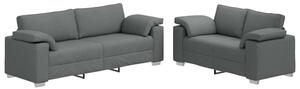 Zestaw sof 2 szt. ciemno szary 219 x 77 x 82 cm tkanina