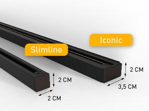 Nowoczesny system oświetlenia szynowego Slimline Uzzy Keno z 6 reflektorami i 4 lampami wiszącymi, ciemny brąz, 1-fazowy