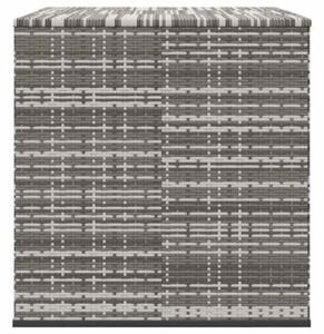 Skrzynia na poduszki ogrodowe, rattan pe, 145x100x103cm, szara