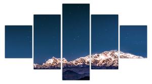 Obraz gór i nocnego nieba (125x70 cm)