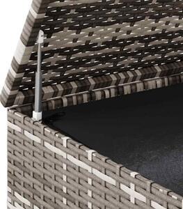 Skrzynia na poduszki ogrodowe, rattan pe, 145x100x103cm, szara