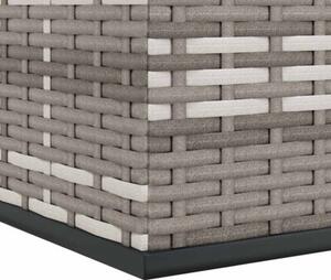 Skrzynia na poduszki ogrodowe, rattan pe, 145x100x103cm, szara