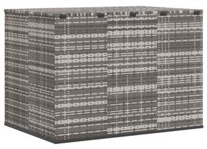 Skrzynia na poduszki ogrodowe, rattan pe, 145x100x103cm, szara