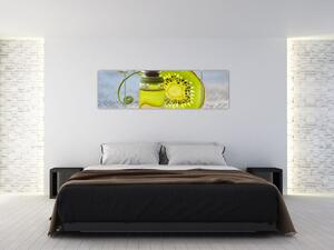Obraz - szczegół pokrojonego kiwi (170x50 cm)