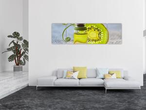 Obraz - szczegół pokrojonego kiwi (170x50 cm)