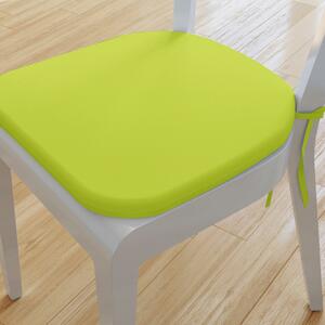 Goldea zaokrąglona poduszka na krzesło 39x37 cm loneta - zielona 39 x 37 cm