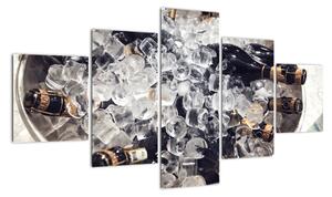 Obraz - szampan w lodzie (125x70 cm)