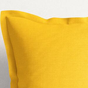 Goldea poszewka na poduszkę z ozdobną kantą dekoracyjna loneta - żółta 60 x 60 cm