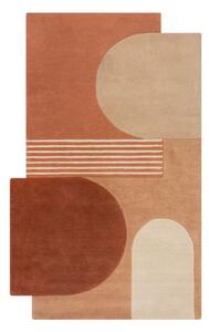 Wełniany dywan tkany ręcznie w kolorze terakoty 120x180 cm Lozenge Terracotta – Flair Rugs