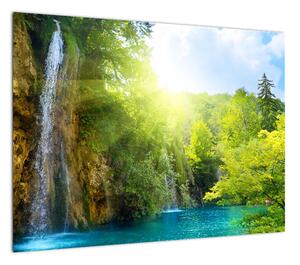 Obraz - wodospady w pralesie (70x50 cm)