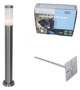 Nowoczesna lampa ogrodowa na słupie stalowa z opalizujące szkłem 80 cm IP44 - Rox