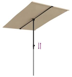Parasol ogrodowy na aluminiowym słupku, 2x1,5 m, taupe